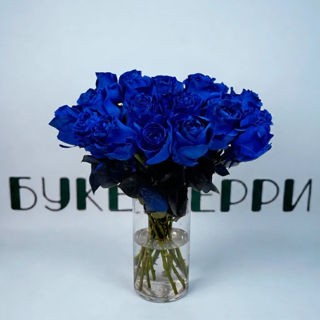Роза 50см окрашенная STAR BLUE — купить в Кирове, Букетберри