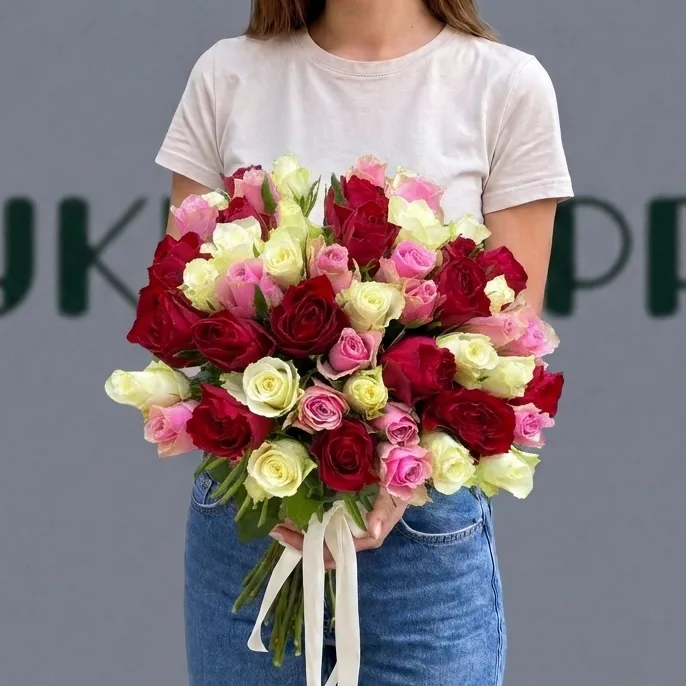 51 роза микс Африка
